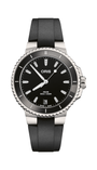 Oris Aquis Date Diamonds with a black dial and a black rubber strap