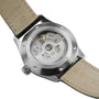 Close-up of the Hamilton Khaki Field Murph 38mm, highlighting its transparent case back and visible mechanical movement—a must-see feature for Hamilton fans.