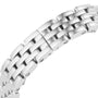 Close-up of a silver metal watch band with polished interlocking links, inspired by the Panthère de Cartier. Features the Cartier Panthère de Cartier Small Model, shown against a white background.