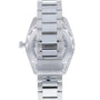 Back view of the OMEGA Seamaster Aqua Terra 150M in silver with a metal bracelet and the OMEGA logo on the clasp.