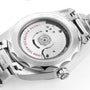 Close-up of the back of an OMEGA Seamaster Aqua Terra 150M watch, highlighting its Master Co-Axial 8800 automatic movement through a transparent case back.