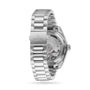 Reverse view of the OMEGA Seamaster Aqua Terra 150M, highlighting its stainless steel bracelet and transparent case back that displays the Master Chronometer 8800 calibre movement.