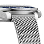 Close-up of the OMEGA Seamaster Diver 300M James Bond 007 60th Anniversary, featuring a blue dial, silver case, and stainless steel mesh band.