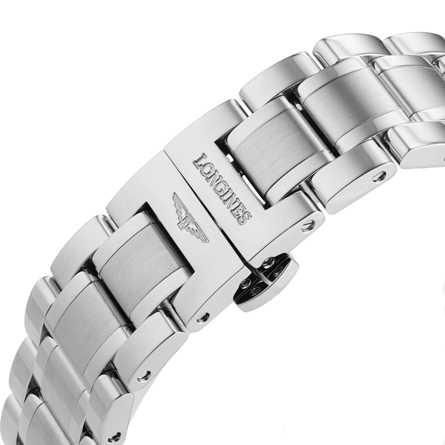 The clasp of the Longines Master Collection watch