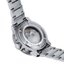 The image shows the back of the Tissot Seastar 2000 Professional Powermatic 80 with a stainless steel bracelet and sapphire crystal case back displaying its Powermatic 80 automatic movement.