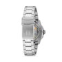 Tissot Seastar 1000 Powermatic 80, 40mm stainless steel wristwatch shown from the back, highlighting the clasp, metal bracelet, and automatic movement partially visible through the case back.