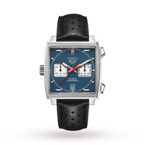 Monaco Chronograph | 39mm, Steel, Leather, Blue Dial