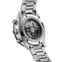 Back view of the TAG Heuer Special Edition Carrera Chronograph x Porsche, highlighting its exposed automatic movement and metal bracelet.