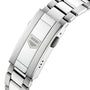 Close-up of the stainless steel bracelet and engraved clasp of the TAG Heuer Aquaracer Professional 200 Chronograph, showcasing this high-performance timepiece.
