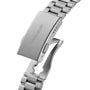 Close-up of a partially open silver clasp on the TAG Heuer Formula 1 Solargraphs metal bracelet.