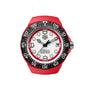 Red TAG Heuer Formula 1 Solargraph watch with a white face, black bezel, bold hour markers, and showing 10:10.