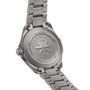 Back of a TAG Heuer Aquaracer Professional 200 Solargraph watch featuring an engraved compass design and metal bracelet.