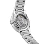Back view of the TAG Heuer Carrera Date watch, highlighting its stainless steel bracelet and visible automatic movement.