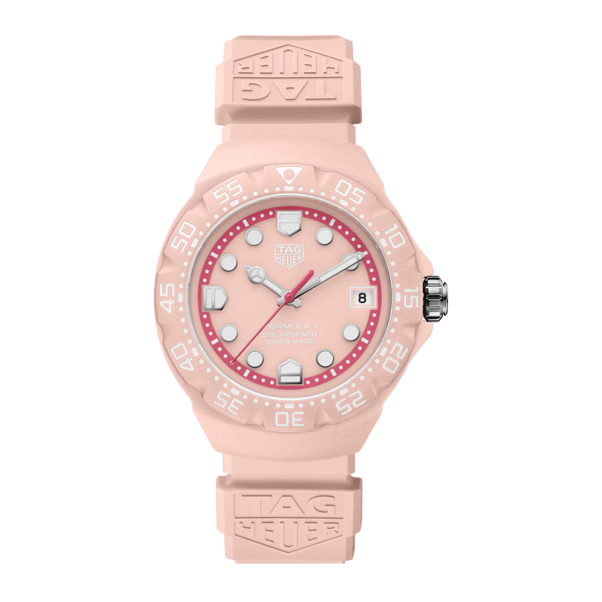 TAG Heuer Formula 1 Solargraph 38mm Steel Rubber Pink