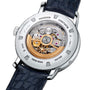 Close-up of the Vacheron Constantin Traditionnelle Perpetual Calendar Retrograde Date Openface, showing its exposed self-winding movement and finely engraved markings on the platinum case.