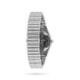 The Breitling Chronomat Automatic 36 is displayed from the side, showcasing its signature Rouleaux bracelet and the engraved back of its stainless steel case.