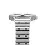 Side view of the Breitling Chronomat 32 wristwatch with a metal link bracelet and crown on the right, featuring precise SuperQuartz movement.