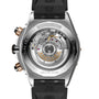 The back of the Breitling Super Chronomat B01 44 displays its mechanical Breitling 01 calibre through a transparent caseback, with the brand and specs engraved around the edge.