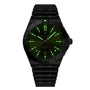The Breitling Chronomat Automatic GMT 40 Giannis Antetokounmpo features a stainless steel case, black finish, dark green luminous dial with matching hour markers and hands, metal link bracelet, and displays the time at 10:09:35.