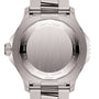 The back of the Breitling Superocean Automatic 46 Super Diver is stainless steel, engraved with Breitling branding, serial numbers, Swiss origin, specifications, 1000m water resistance, and the reliable Breitling 10 calibre.