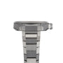 Side view of the Oris ProPilot X Calibre 115 Swiss Made mechanical watch, showcasing its stainless steel case, bezel, crown, and metal bracelet against a white background.