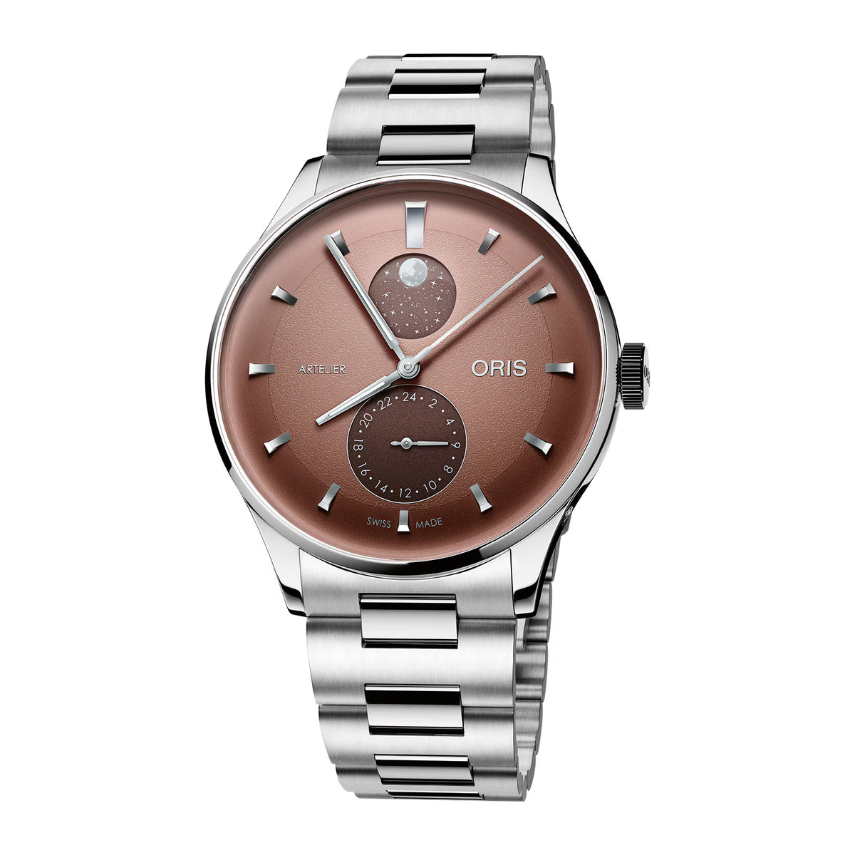 Oris Artelier Complication Moonphase 39.5mm Steel Red