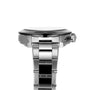 Side view of the Zenith Chronomaster Sport wristwatch in silver, featuring a stainless steel band, displayed on a white background.