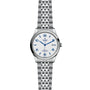 The TUDOR 1926 is a stainless steel men’s watch with a silver link bracelet, white dial, blue Arabic numerals, date at 3 o’clock, and TUDOR branding below 12—ideal for lovers of classic mechanical watches.