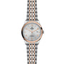 The TUDOR 1926 is a classic two-tone wristwatch with a silver and rose gold bracelet, round silver dial, gold hour markers, and a date window at 3 oclock—perfect for those who appreciate elegant mechanical watches.