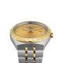 A close-up of the TUDOR Royal, featuring a gold dial with diamond hour markers, day and date display, and a stainless steel and gold two-tone bracelet—an impressive automatic sport-chic wristwatch.