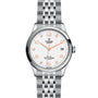 The TUDOR 1926 wristwatch features a silver metal bracelet, white textured dial, gold hour markers and hands, plus a date window at 3 oclock—a refined homage to classic mechanical timepieces.