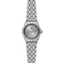 The TUDOR Royal wristwatch features a stainless steel and gold bracelet, fluted bezel, silver dial with Roman numerals and diamond markers, automatic movement, and a date window at 3 oclock for a sport-chic look.