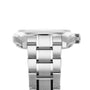 Close-up of the Grand Seiko Hi-Beat Limited Edition Heritage stainless steel bracelet and case profile, showcasing the crown and links on a white background. Powered by the renowned 9S85 calibre automatic movement.