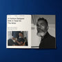 An open HODINKEE Magazine, Volume 9 by Hodinkee, shows an interview with a fashion designer, featuring two photos of a bearded man—one seated with shoes and watches, the other a close-up portrait.