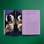 HODINKEE Magazine, Volume 11 by Hodinkee lies open on a green surface, featuring an abstract watch photo and a purple page on asymmetrical watches—showcasing the creative spirit of horology.