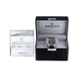 A Zenith El Primero Limited Edition for Hodinkee wristwatch by Zenith is displayed in a black presentation box beside its certification paperwork and warranty documents.