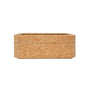 The WOLF Cortica 4 Piece Watch Box, a rectangular cork storage box with a lid, is shown against a white background.