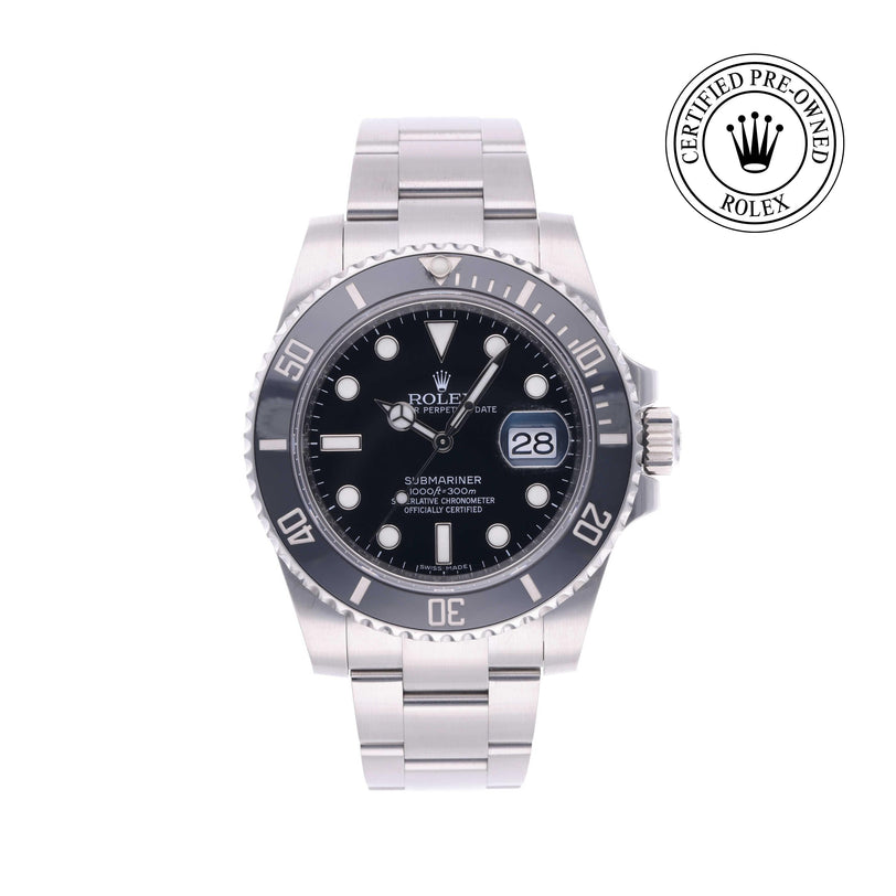 Rolex Certified Pre-owned Submariner M116610LN-0001 front on white background