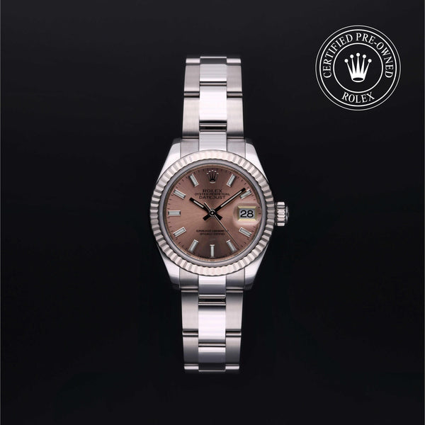 Rolex Certified Pre-owned Lady Datejust M279174-0002 front on black background