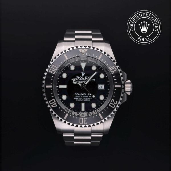 Rolex Certified Pre-owned Sea-Dweller M126660-0001 front on black background
