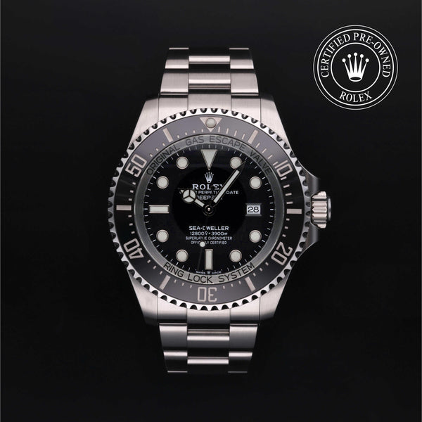 Rolex Certified Pre-owned Sea-Dweller M126660-0001 front on black background