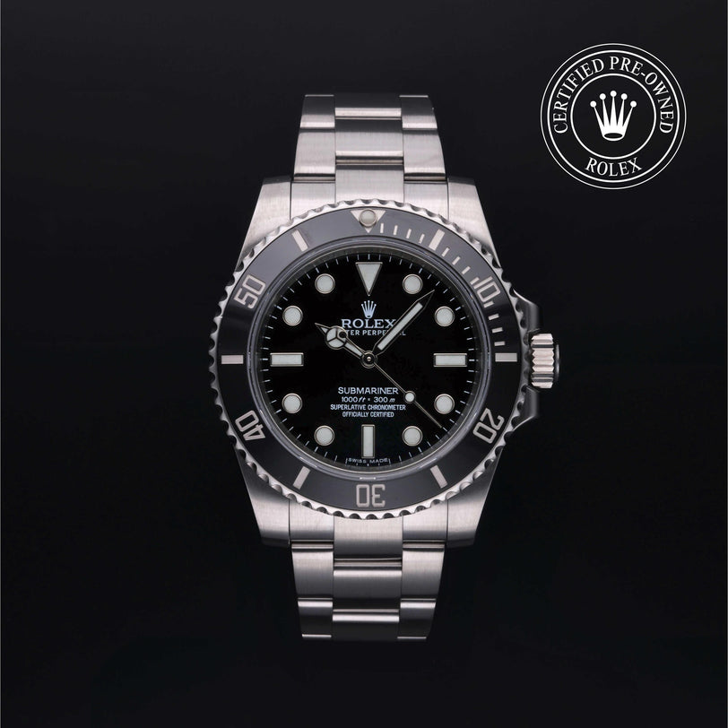 Rolex Certified Pre-owned Submariner M114060-0002 front on black background
