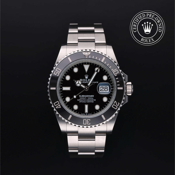 Rolex Certified Pre-owned Submariner M126610LN-0001 front on black background