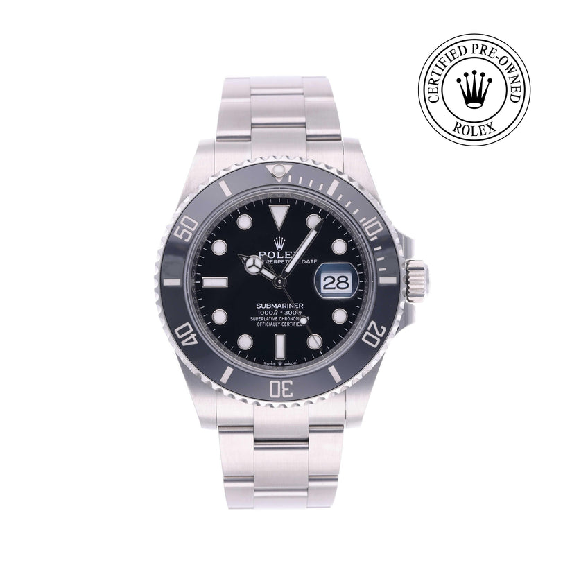 Rolex Certified Pre-owned Submariner M126610LN-0001 front on white background