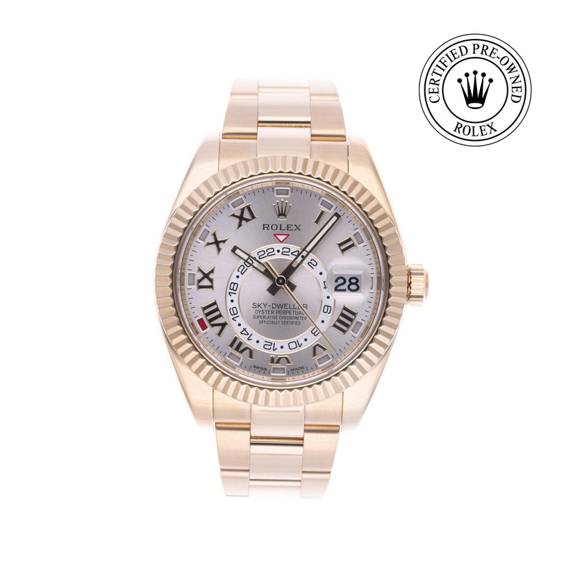 Rolex Certified Pre-owned Sky-Dweller M326938-0001 front on white background