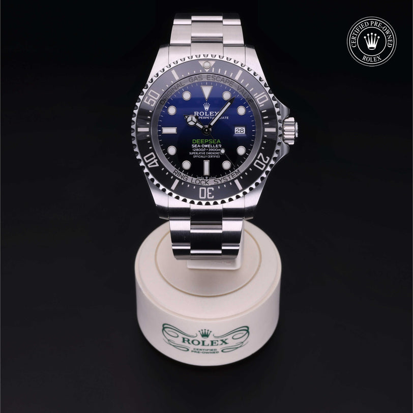 Rolex Certified Pre-owned Sea-Dweller M126660-0002 front on black background