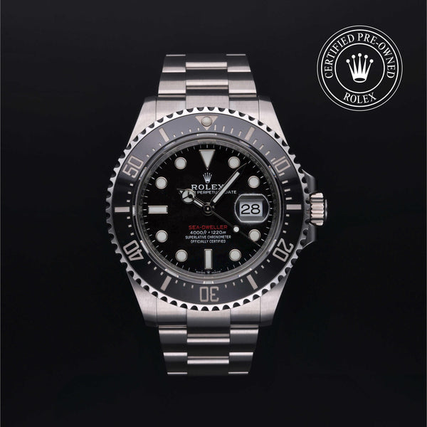Rolex Certified Pre-owned Sea-Dweller M126600-0001 front on black background