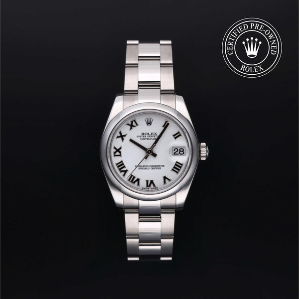 Rolex Certified Pre-owned Lady Datejust M178240-0031 front on black background