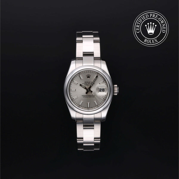 Rolex Certified Pre-owned Lady Datejust M179160-0023 front on black background
