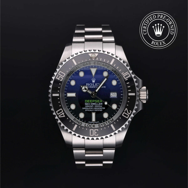 Rolex Certified Pre-owned Sea-Dweller M116660-0003 front on black background